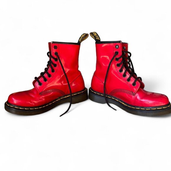 Dr. Marten’s 1460W women’s cherry red patent leather lace up boots - Picture 7 of 8